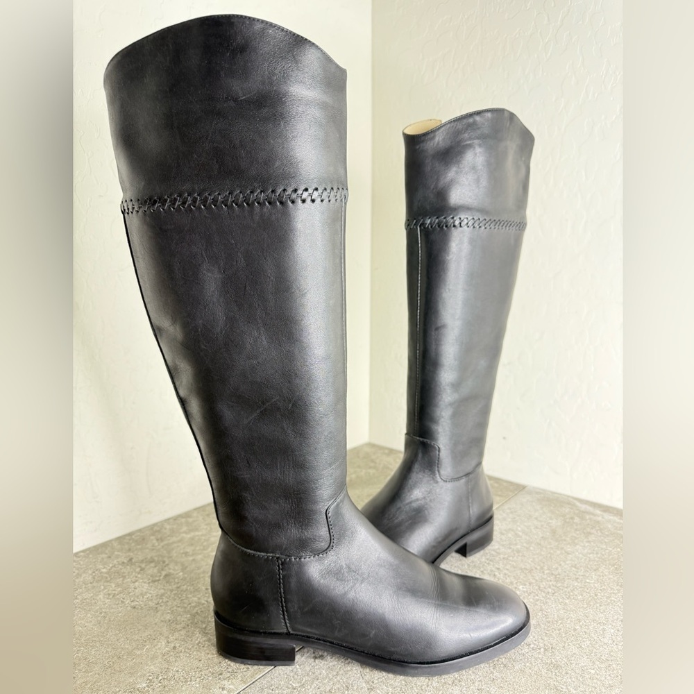 JACK ROGERS Black Leather Adaline Riding Boot Women’s 7.5